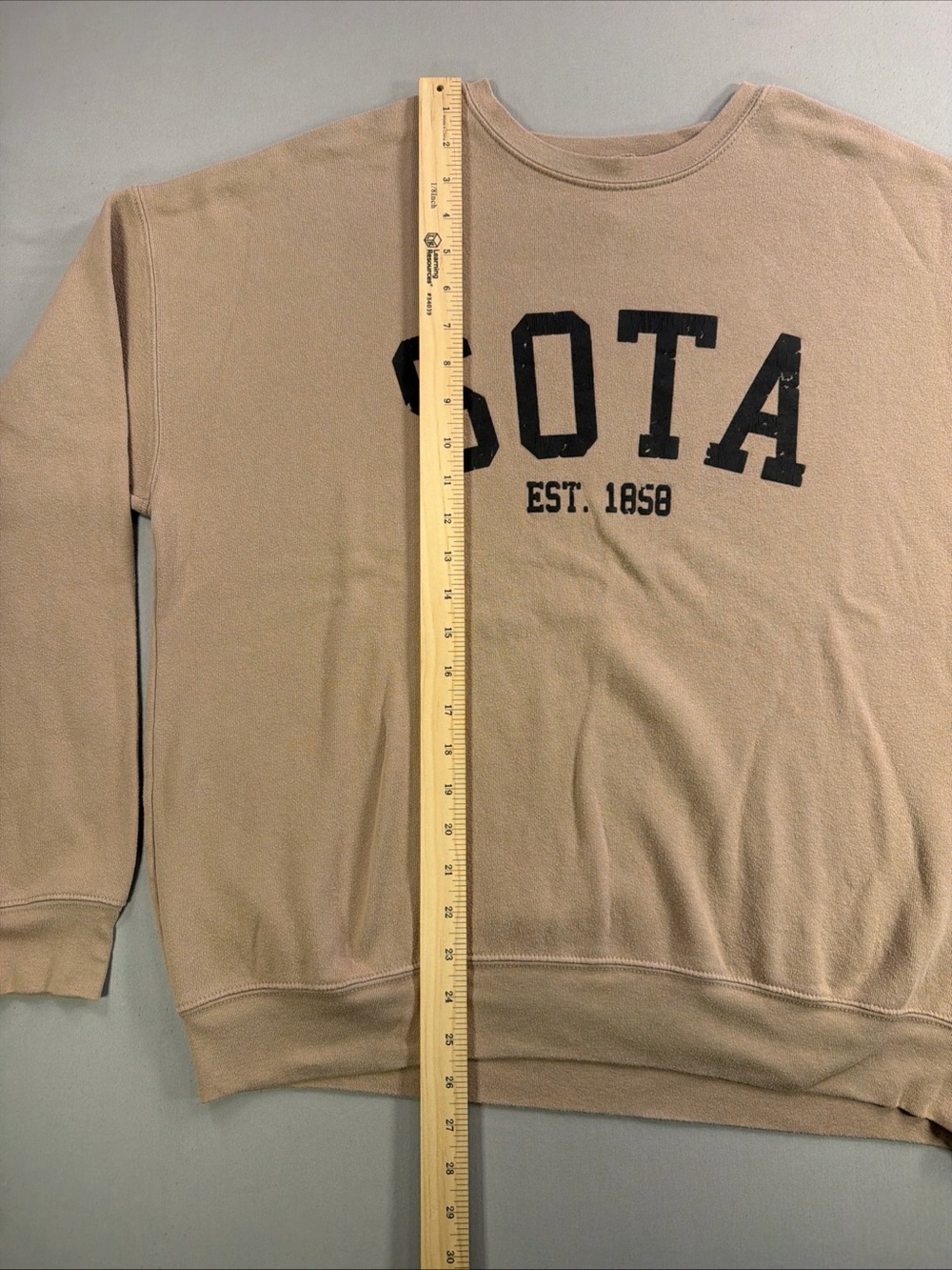 Sota Crewneck Oversized Sweatshirt in Beige - Relaxed Everyday Pullover - Picture 7 of 14